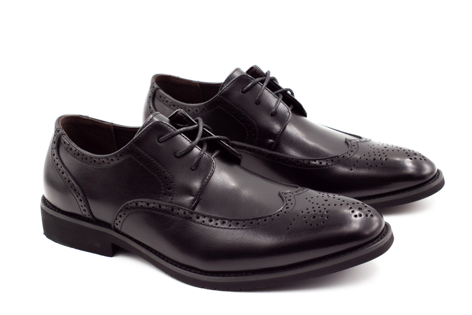Mens Dublin Brogue Shoes - Black - Suit Lab