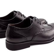 Mens Dublin Brogue Shoes - Black - Suit Lab
