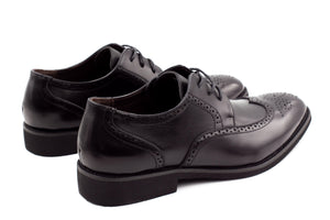 Mens Dublin Brogue Shoes - Black - Suit Lab