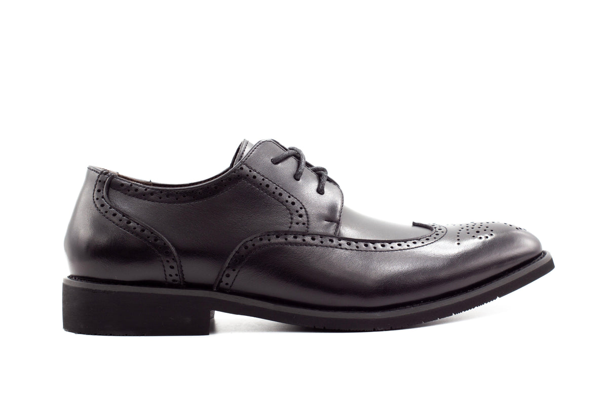 Mens Dublin Brogue Shoes - Black - Suit Lab