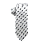 Shiny Silver with Black Polka Dots Skinny Tie - Suit Lab