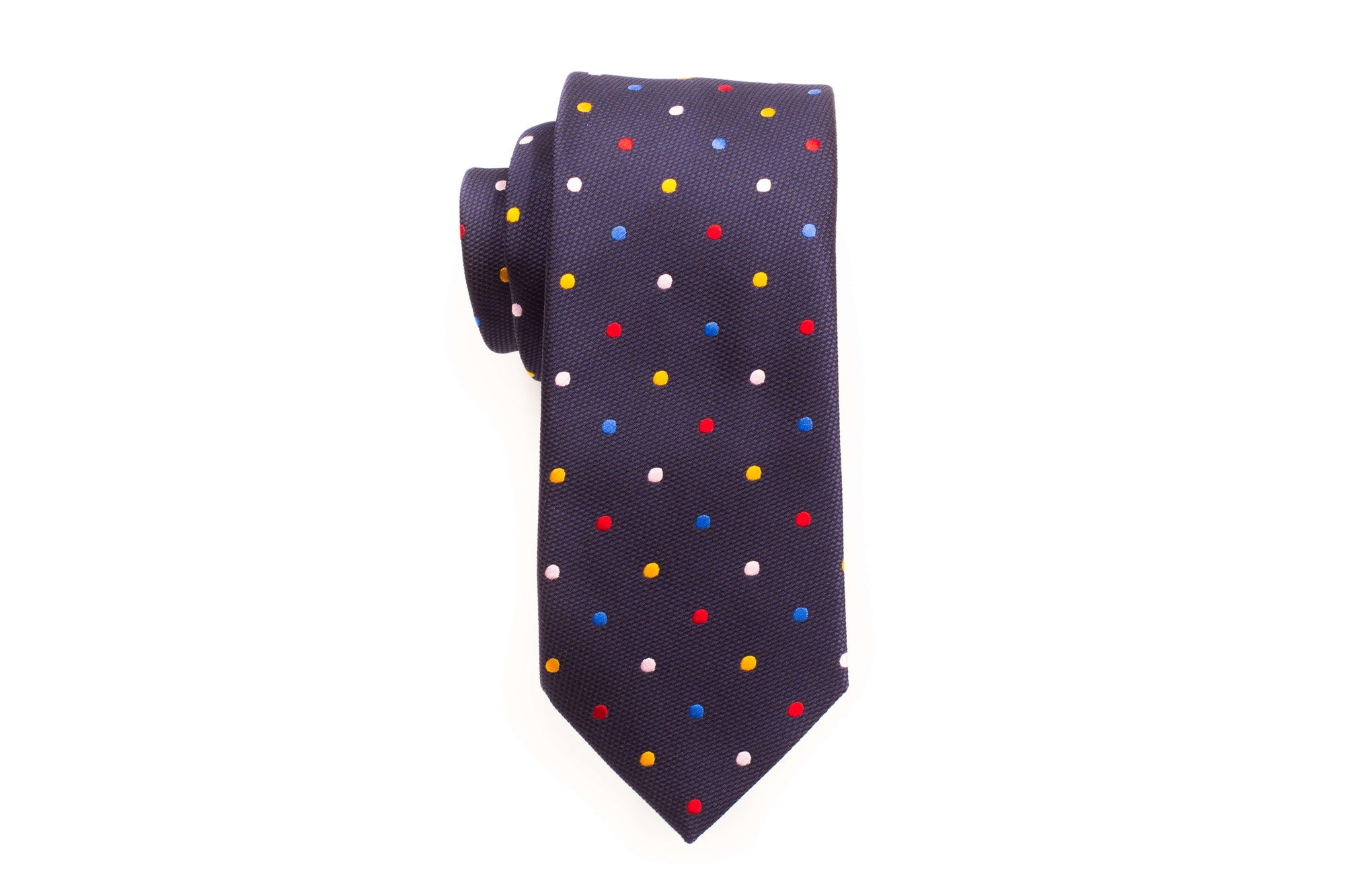 Navy with Multi-colour Polka Dots Skinny Tie - Suit Lab