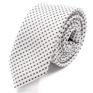 Shiny Silver with Black Polka Dots Skinny Tie - Suit Lab