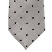 Grey with Navy Polka Dots Skinny Tie - Suit Lab