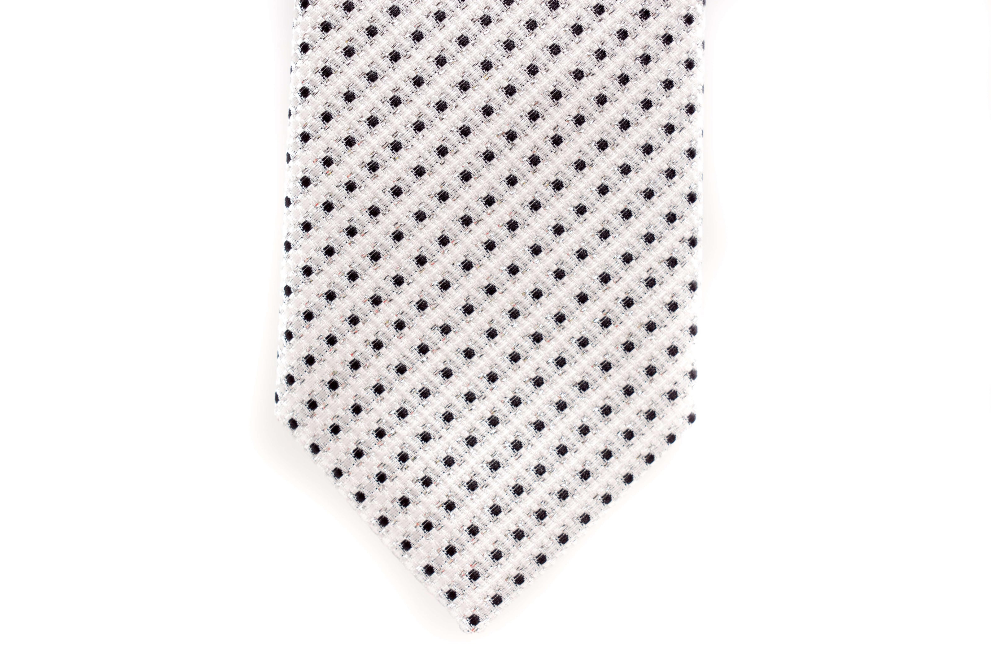 Shiny Silver with Black Polka Dots Skinny Tie - Suit Lab