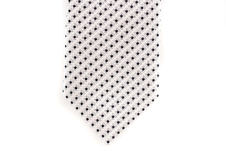Shiny Silver with Black Polka Dots Skinny Tie - Suit Lab