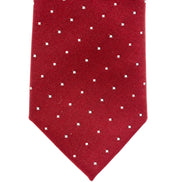 Burgundy with White Polka Dots Skinny Tie - Suit Lab