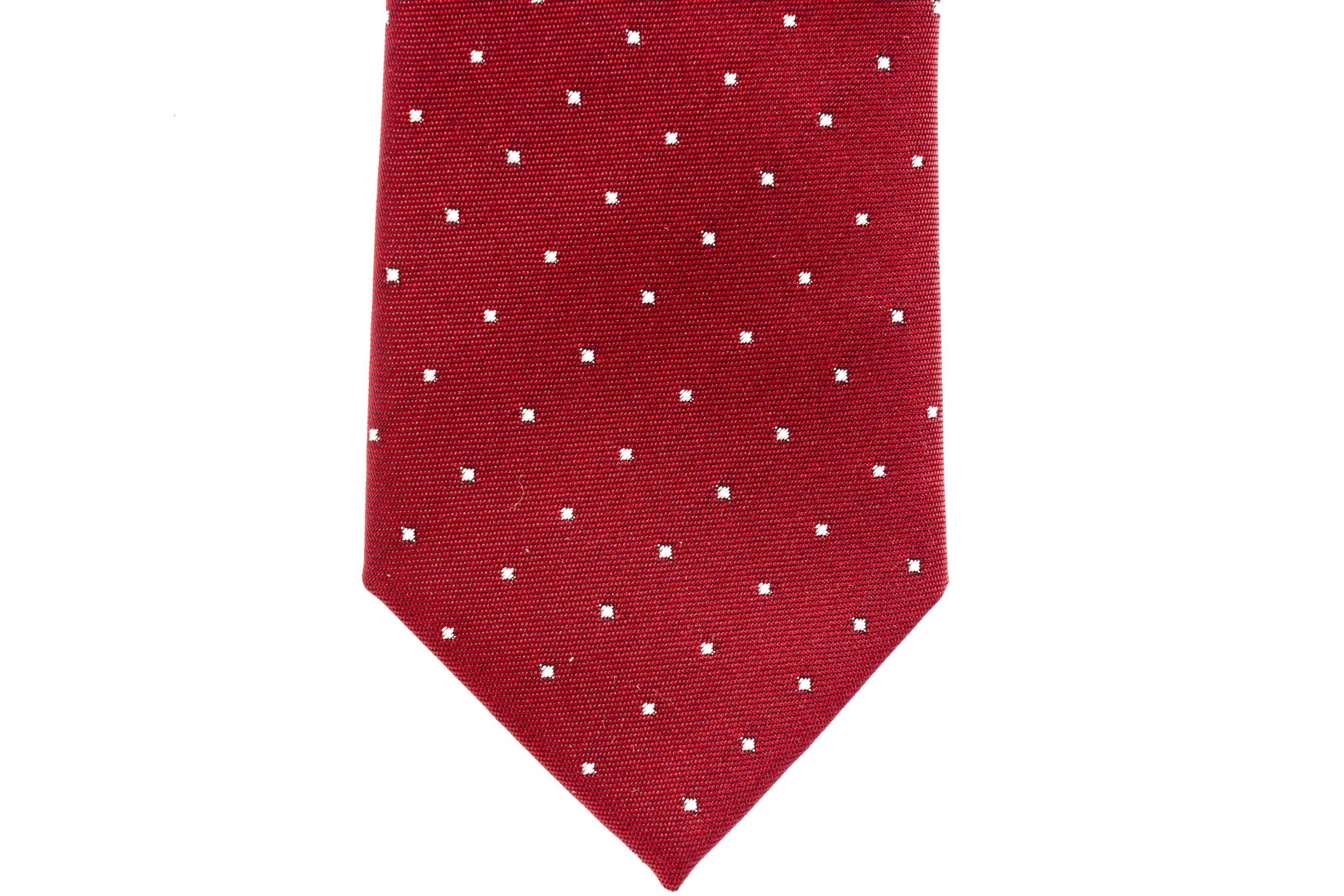 Burgundy with White Polka Dots Skinny Tie - Suit Lab