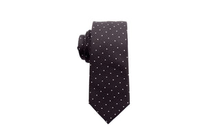 Black with White Polka Dots Skinny Tie - Suit Lab