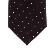 Black with White Polka Dots Skinny Tie - Suit Lab