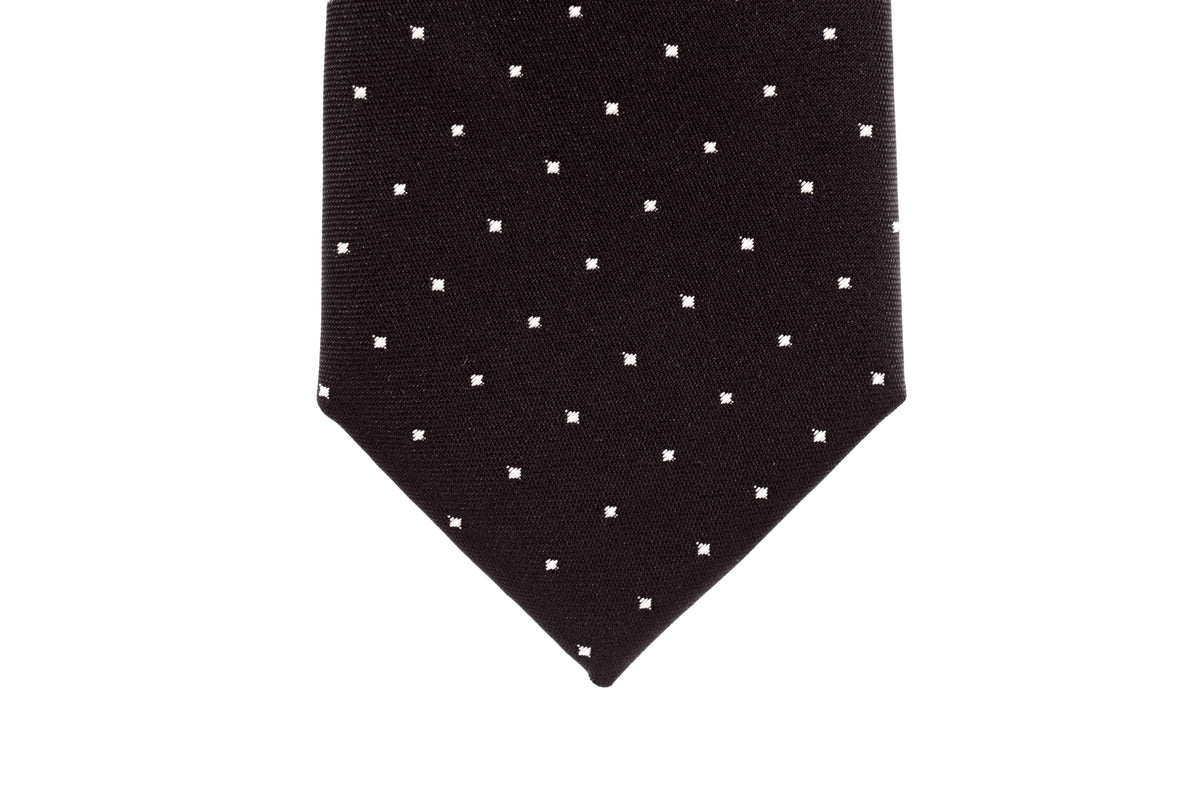 Black with White Polka Dots Skinny Tie - Suit Lab