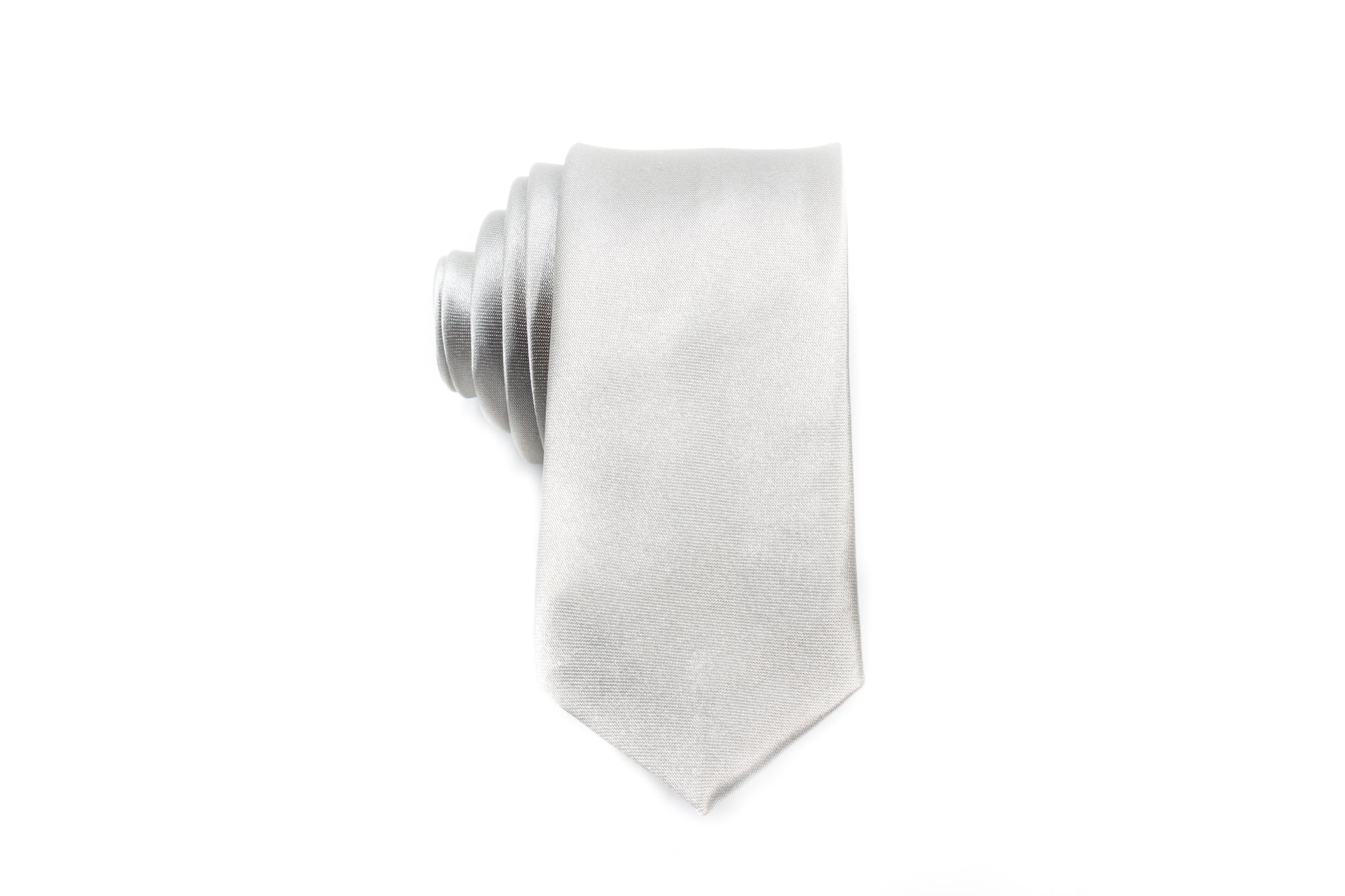 Men Skinny Tie - Silver