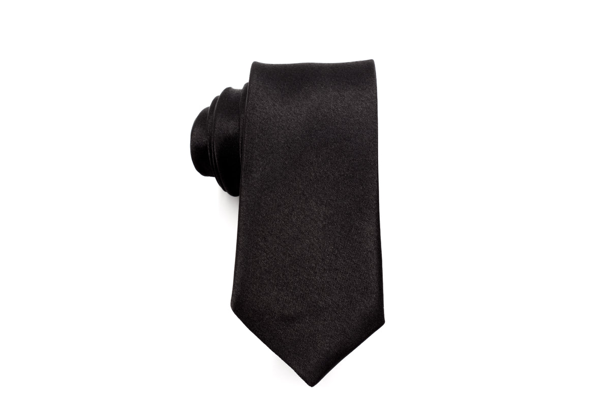 Men Skinny Ties - Black