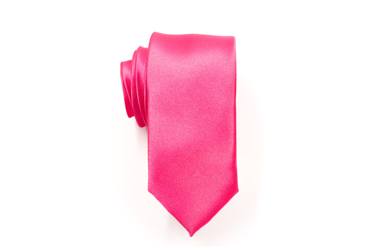 Men Skinny Tie - Hot Pink