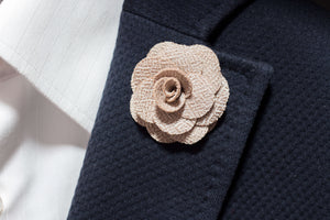 Beige Flower Lapel