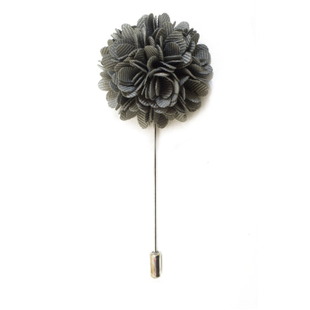 Chrysanthemum Lapel Pin - Grey