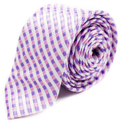Men's Skinny Tie - White Multi Stripe