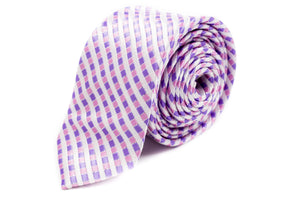 White Mutli Stripe Skinny Tie