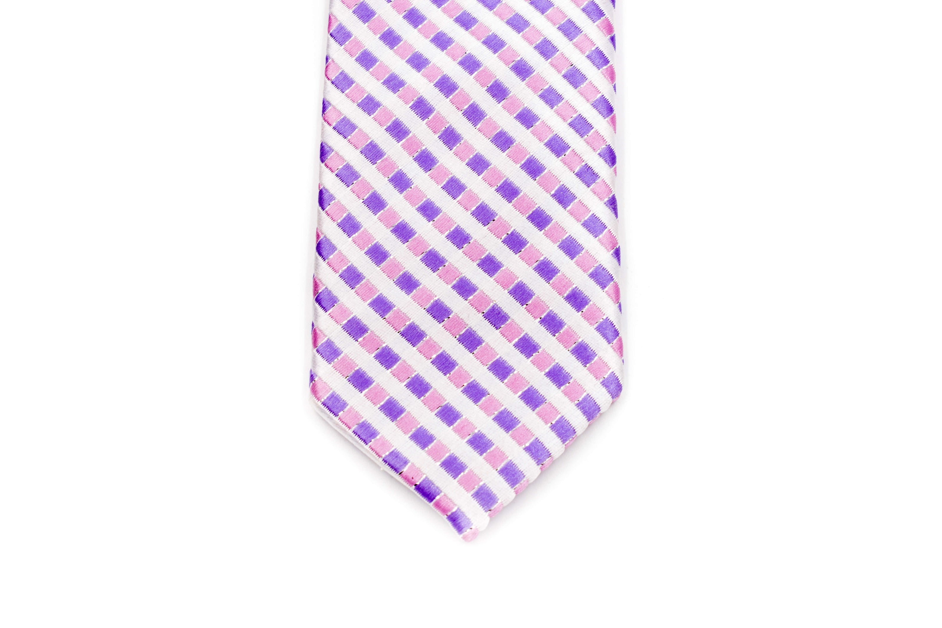 Men's Skinny Tie - White Multi Stripe