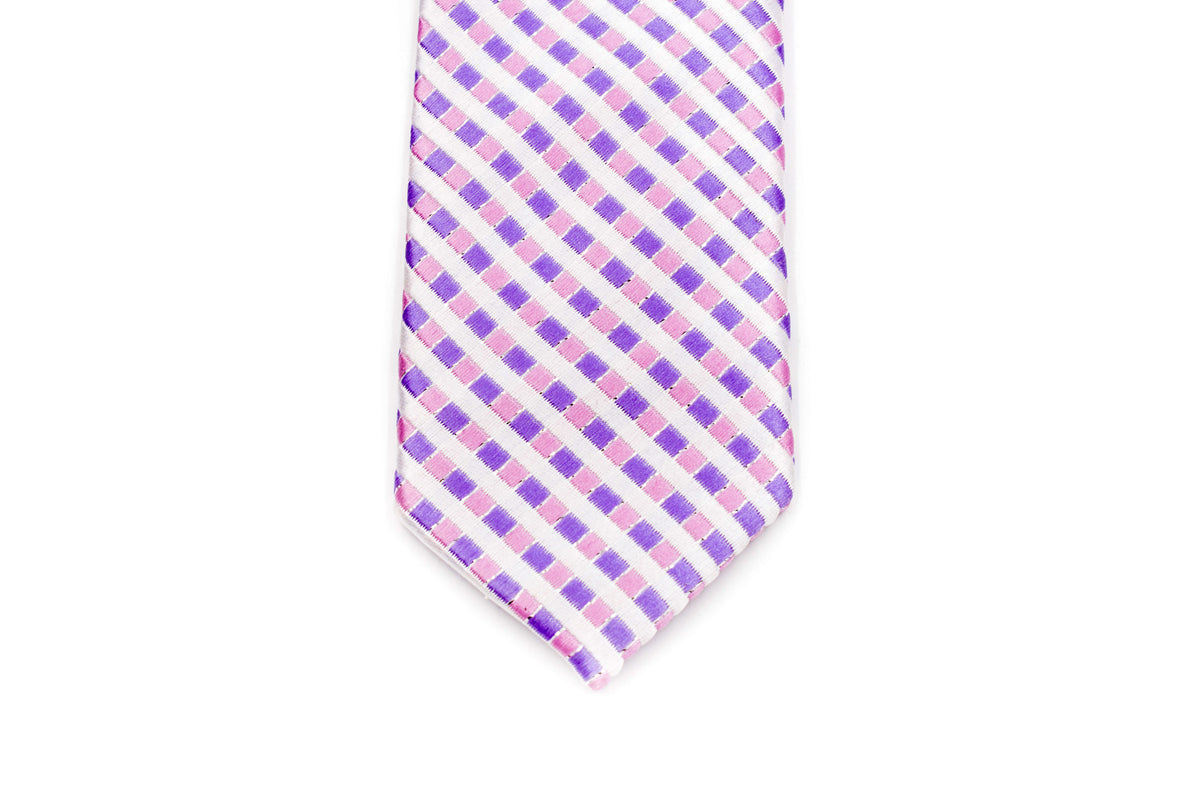 White Mutli Stripe Skinny Tie