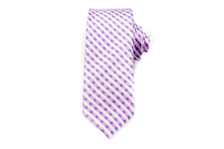 Men's Skinny Tie - White Multi Stripe