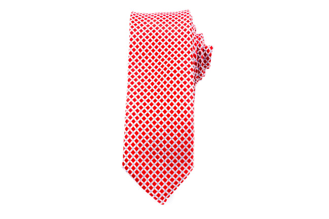 Men's Skinny Tie - Red Checks