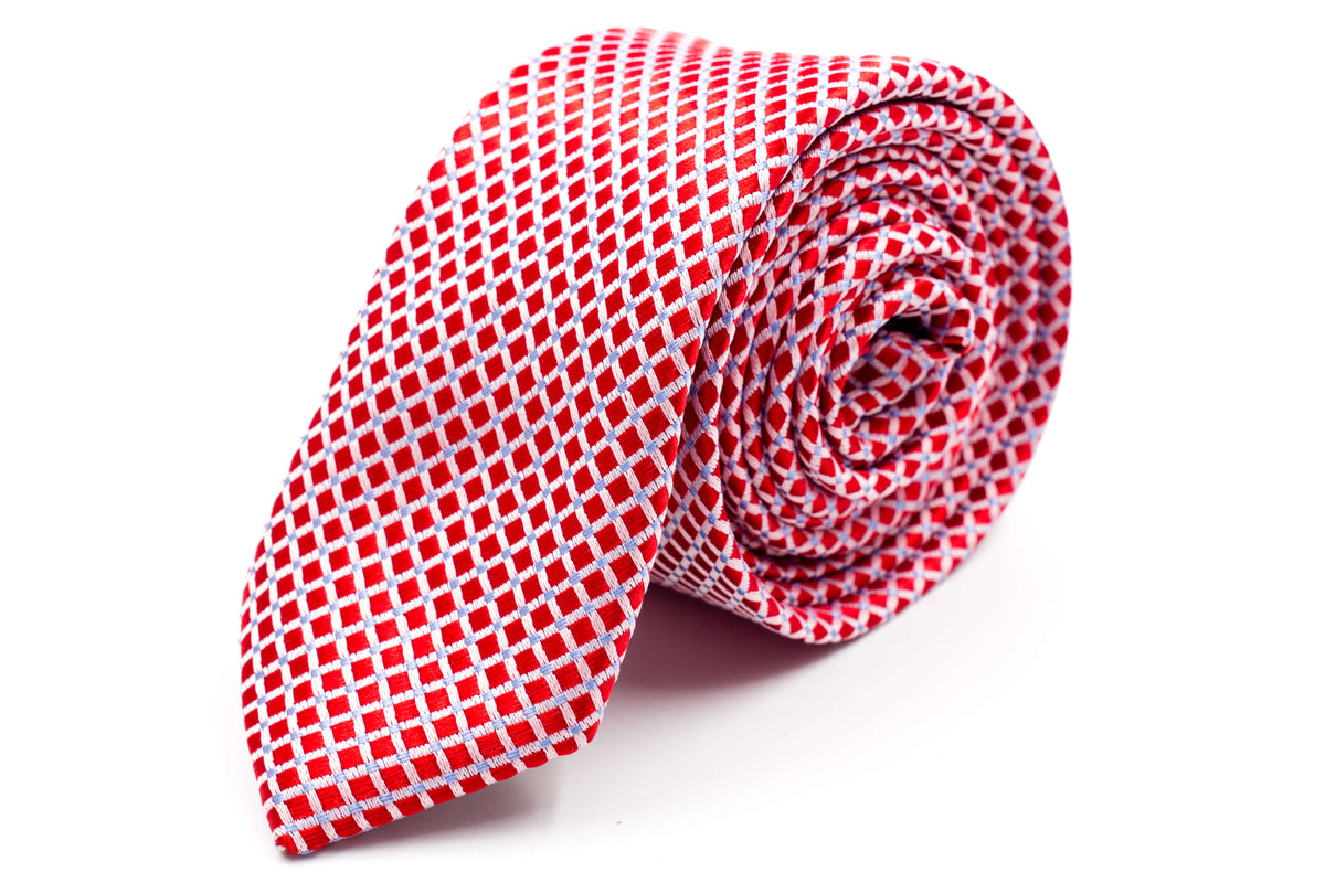 Red Checks Skinny Tie