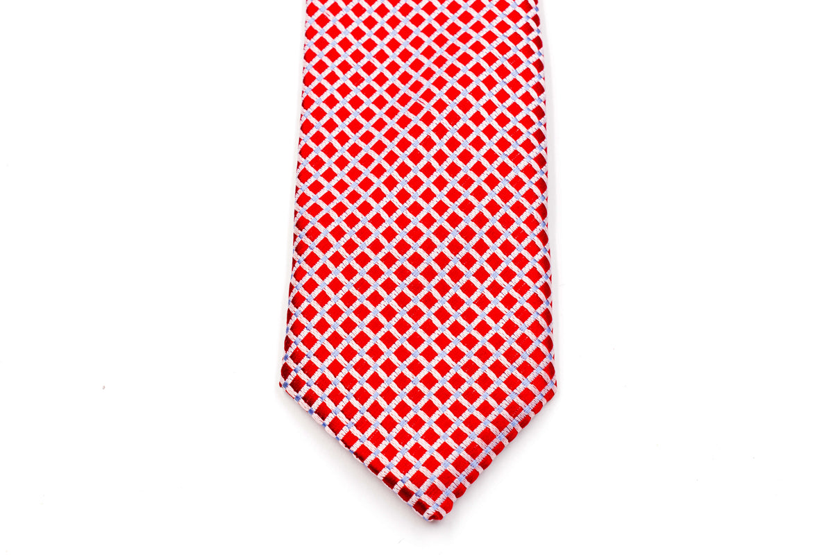 Red Checks Skinny Tie