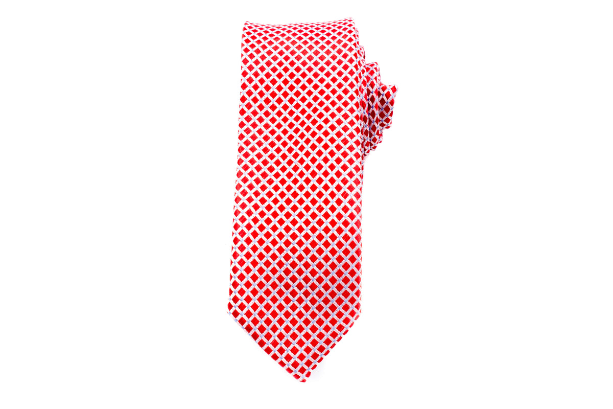 Red Checks Skinny Tie