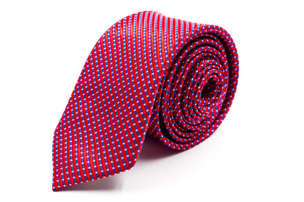 Men's Skinny Tie - Red Multi Stripe