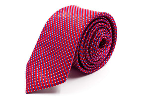 Red Mutli Stripe Skinny Tie