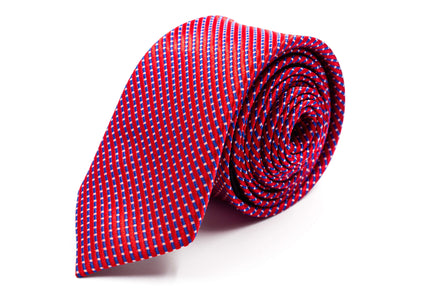 Men's Skinny Tie - Red Multi Stripe