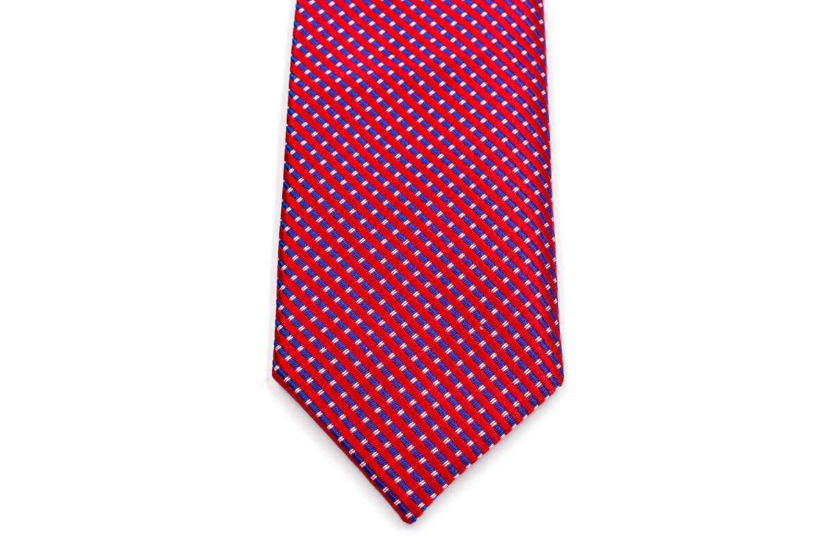 Red Mutli Stripe Skinny Tie