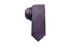 Black with Purple Polka Dots Skinny Tie - Suit Lab