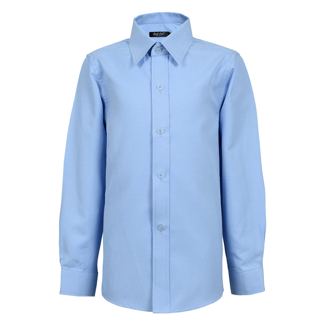 Boys' Blue Textured Dress Shirt