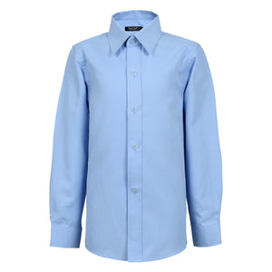 Boys Blue Textured Dress Shirt