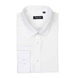 Mens Soft White Textured Shirt with White Buttons