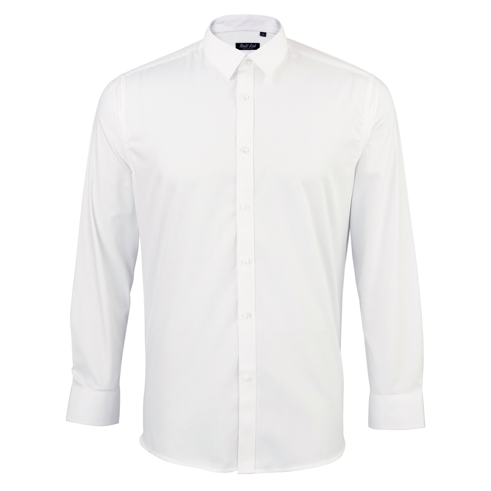 Mens Soft White Textured Shirt with White Buttons