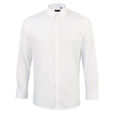 Mens Soft White Textured Shirt with White Buttons