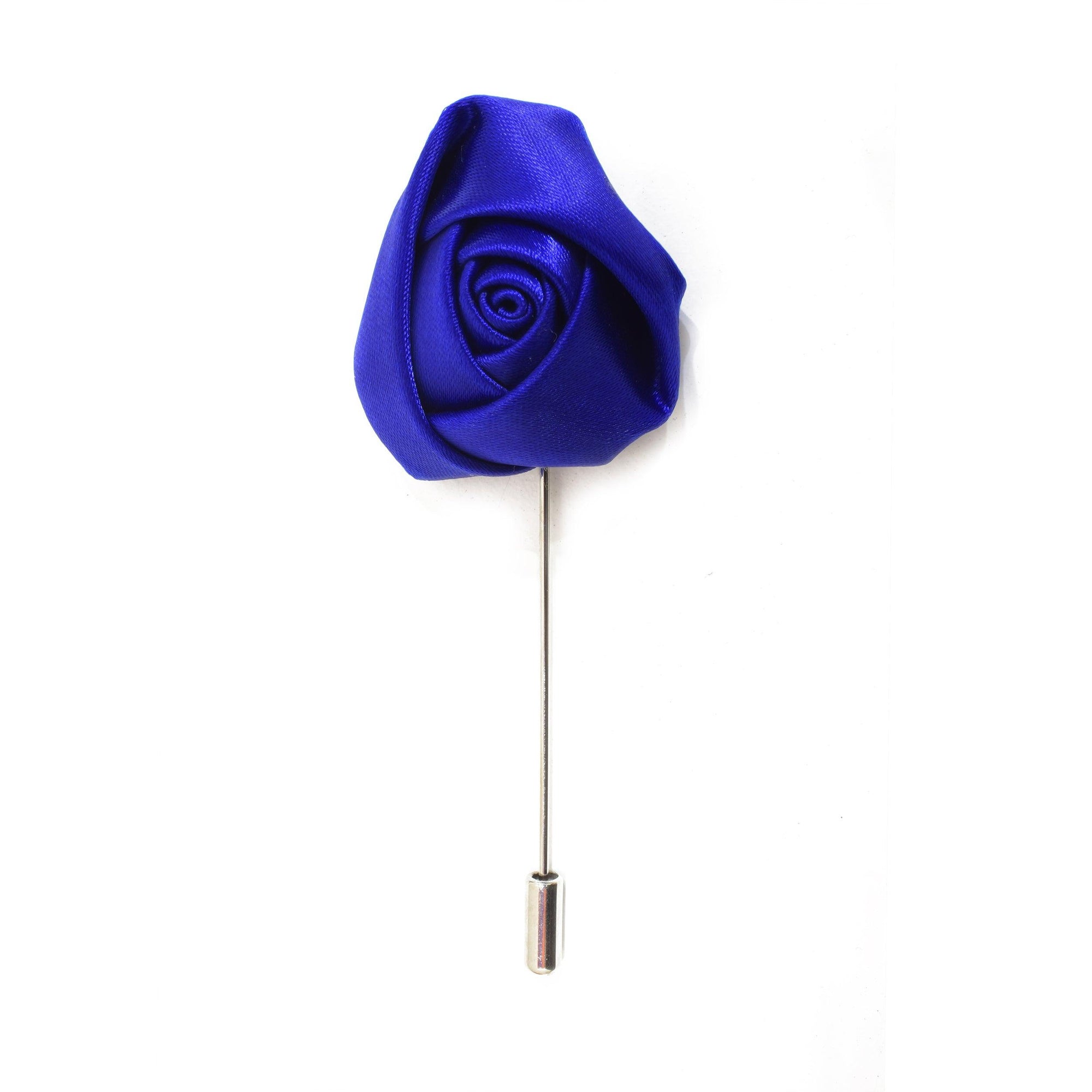 Rose Lapel Pin - Electric Blue - Suit Lab