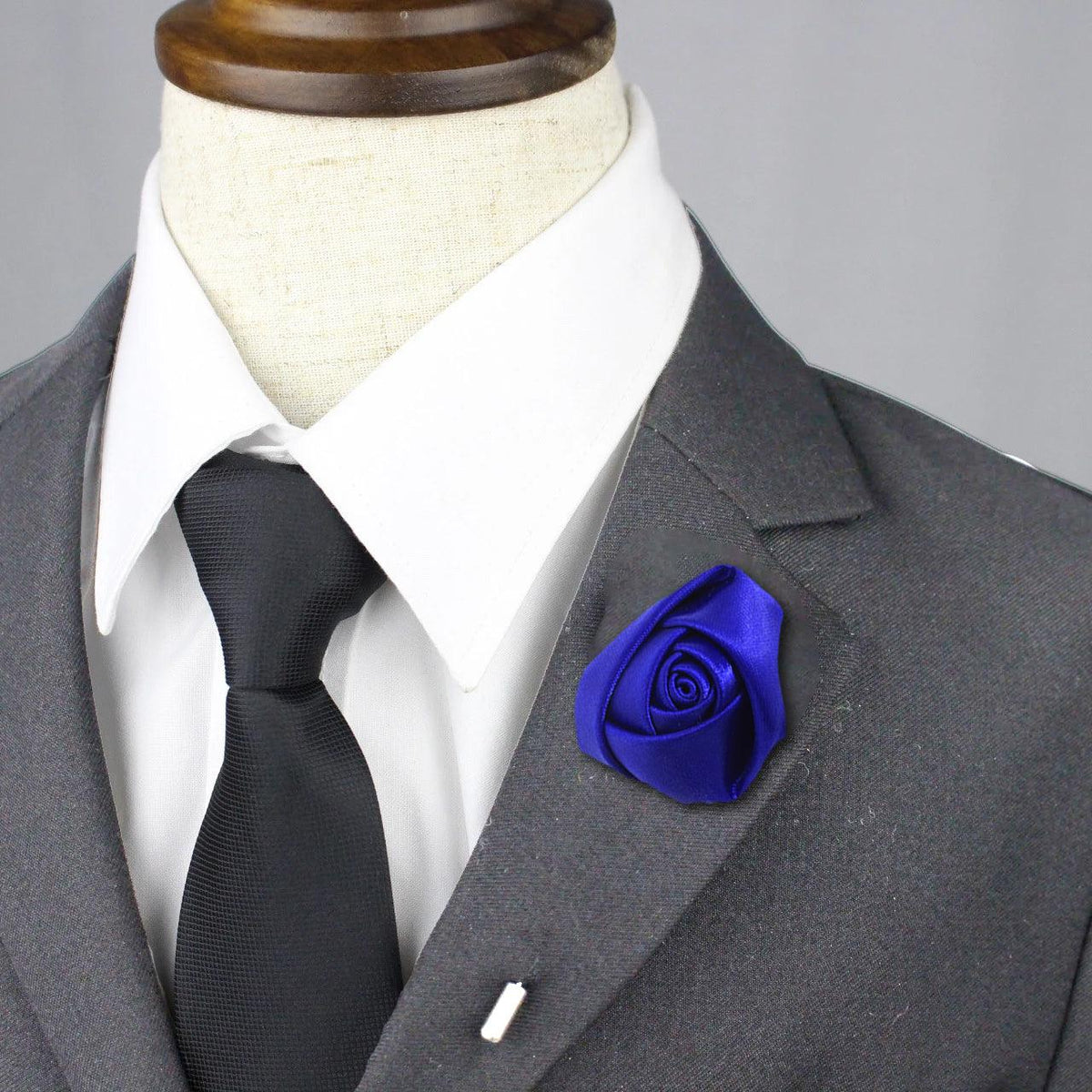 Rose Lapel Pin - Electric Blue - Suit Lab