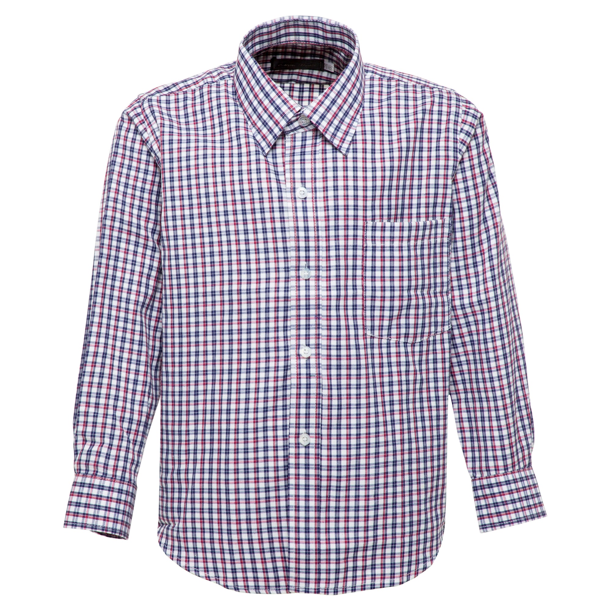 Boys Black and Burgundy Checkered Formal Shirt - Suit Lab