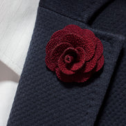 Petal Lapel Pin - Burgundy
