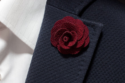Petal Lapel Pin - Burgundy