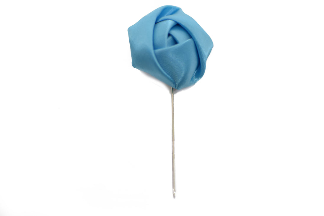 Rose Lapel Pin - Sky Blue