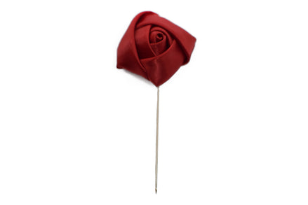 Rose Lapel Pin - Burgundy Red