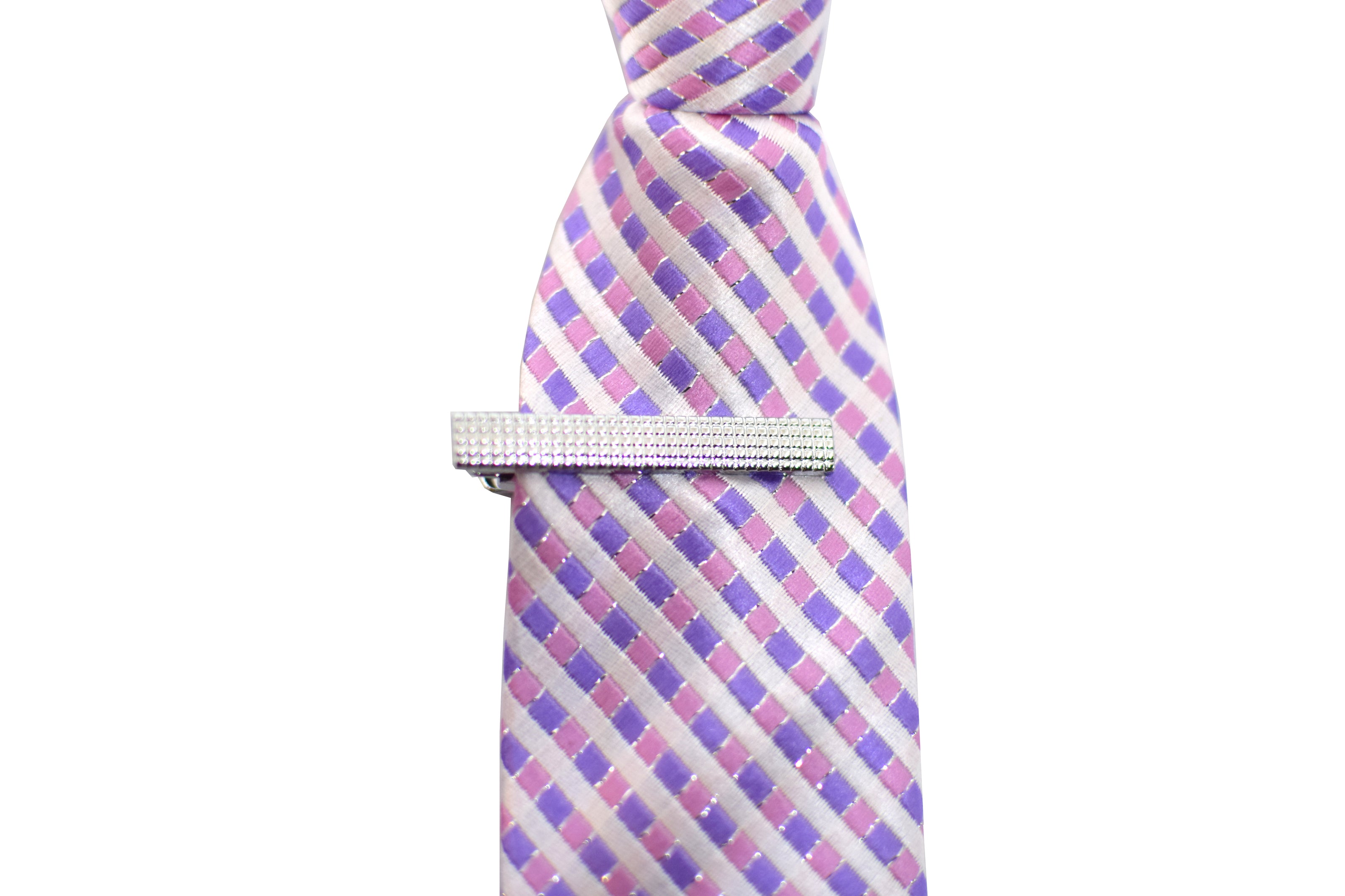 Mini Silver with Pattern Tie Clip