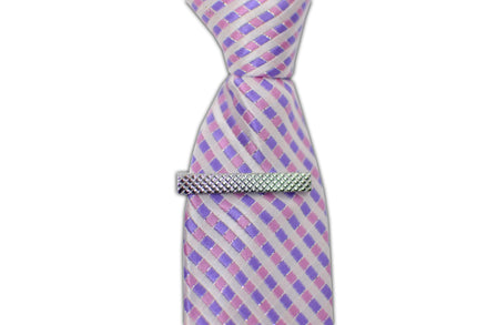 Tie Bar - Patterned Silver Tie Clip v2 - Suit Lab