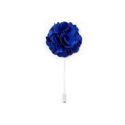 Chrysanthemum Lapel Pin - Electric Blue