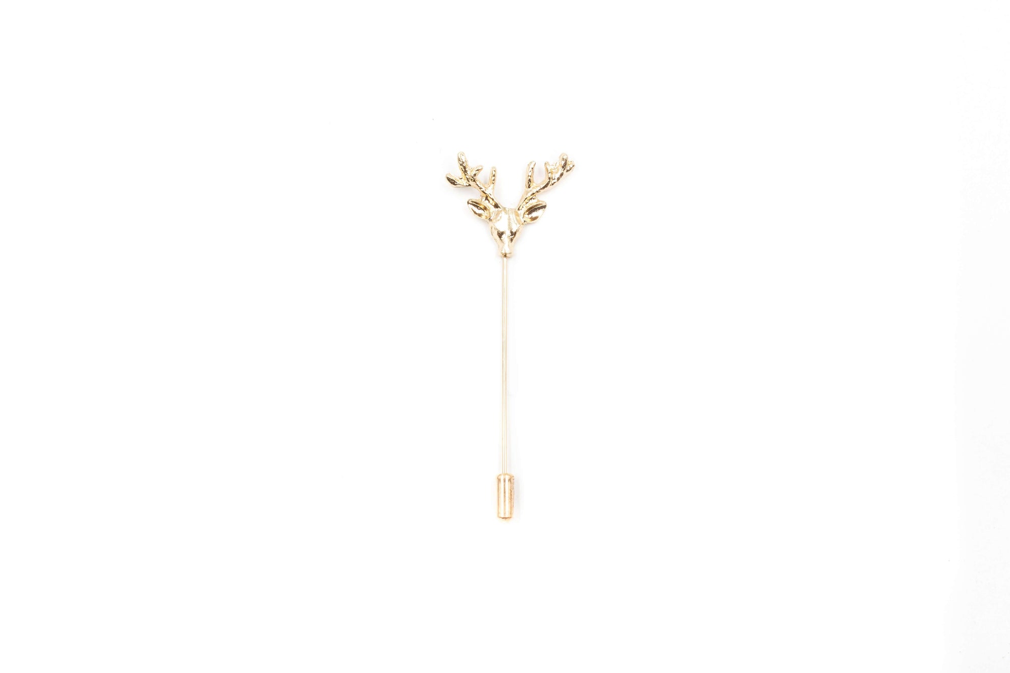 Gold Deer Head Lapel Pin - Suit Lab